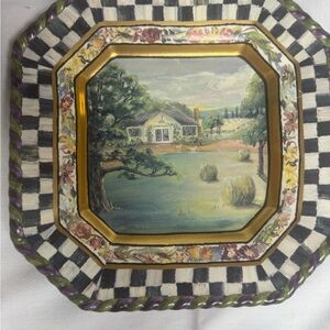 Mackenzie-Childs MacLachlan  Dinner Plate Square (wear, see pictures)